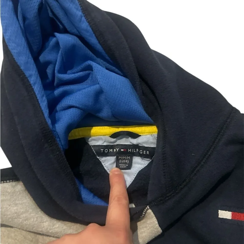 Youth Tommy Hilfiger Color Block 1985 Hoodie, Large 12/14, Cotton Blend
